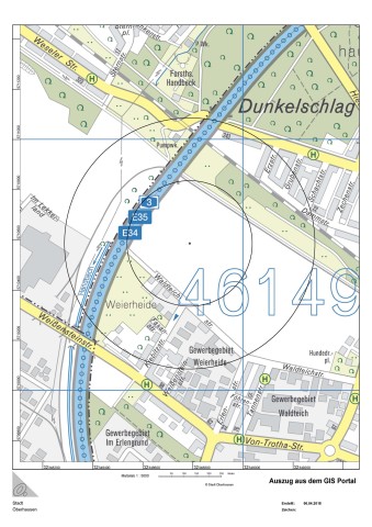 Hier wurde in Oberhausen eine alte Fliegerbombe gefunden.