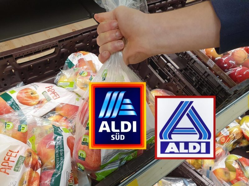 Aldi Nord und Süd Obstabteilung Tüte Äpfel