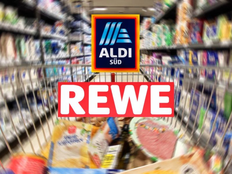 Rewe, Aldi und Co. Einkaufswagen Symbolbild