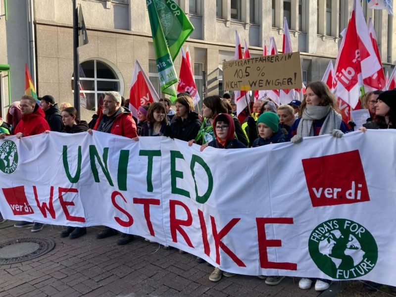 Verdi und Fridays for Futre Demo in Essen