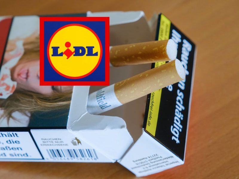 Lidl-Logo auf Zigarettenpackung