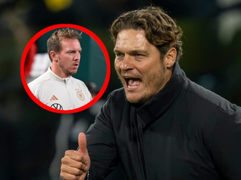 Borussia Dortmunds Trainer Edin Terzic zeigt Julian Nagelsmann, wie es geht.