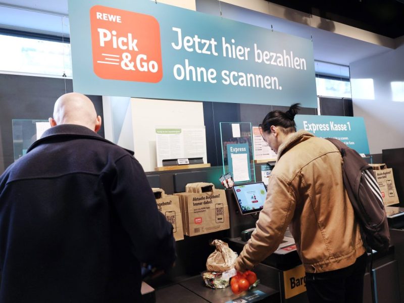 Rewe in NRW mit neuer Pick&Go-Technologie.