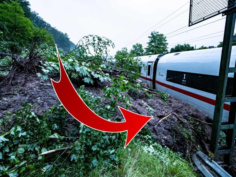 deutsche bahn hochwasser ice erdrutsch