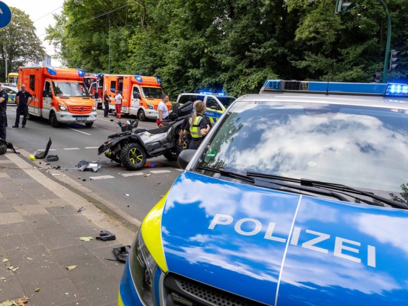 Verkehrsunfall in Essen, anschließend kam es zu einer Schlägerei