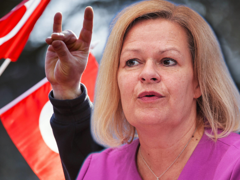 Fordert Sanktionen für den Wolfsgruß: Nancy Faeser