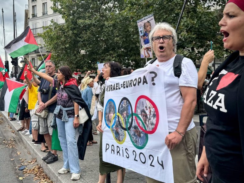 Olympia 2024: Anti-Israel-Demonstranten.