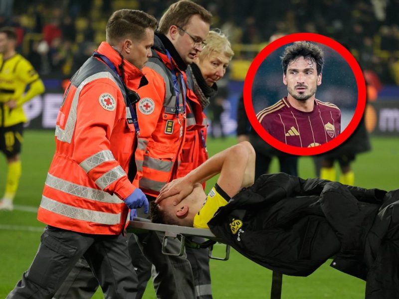 Auch Mats Hummels bekam die Verletzung von Nico Schlotterbeck mit.