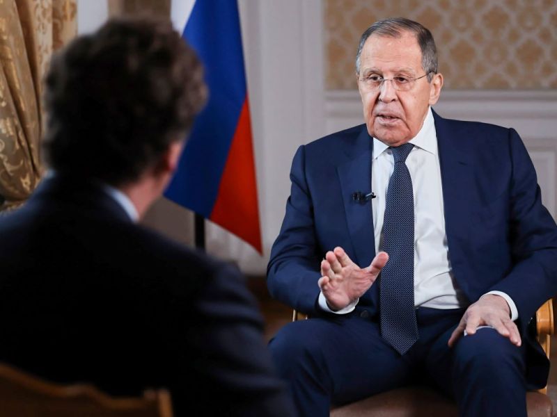 Putin-Kumpel Sergej Lawrow im Interview mit US-Journalist Tucker Carlson