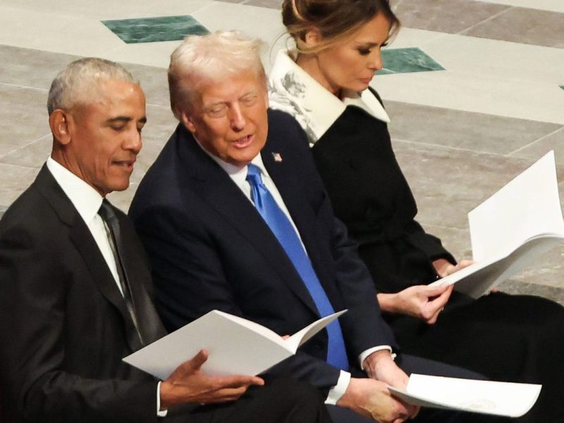 Gute Stimmung: Trump und Obama